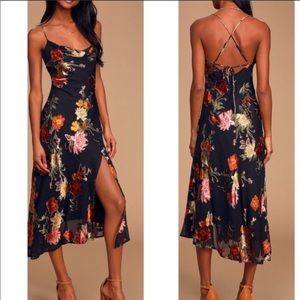 Gaia Black Floral Print Print Dress